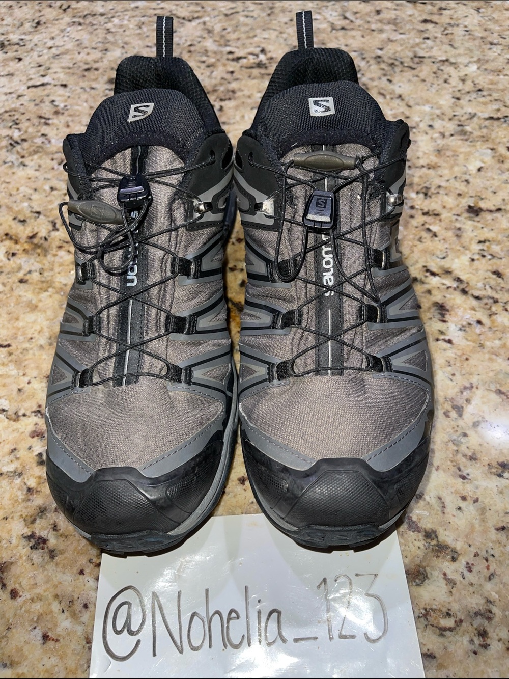 Salomon X UltrabMen's Black and Gray Quicklace Trail Sneakers